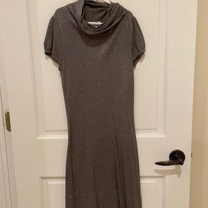 KenzieGirl Metallic Silver Midi Dress S
